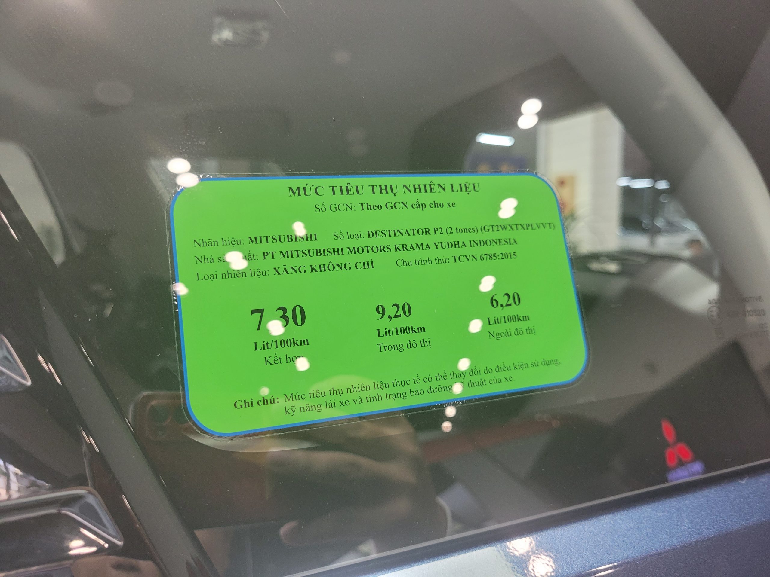 Mức tiêu hao nhiên liệu Mitsubishi Destinator 