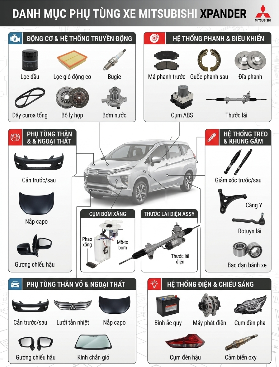 giá phụ tùng mitsubishi xpander